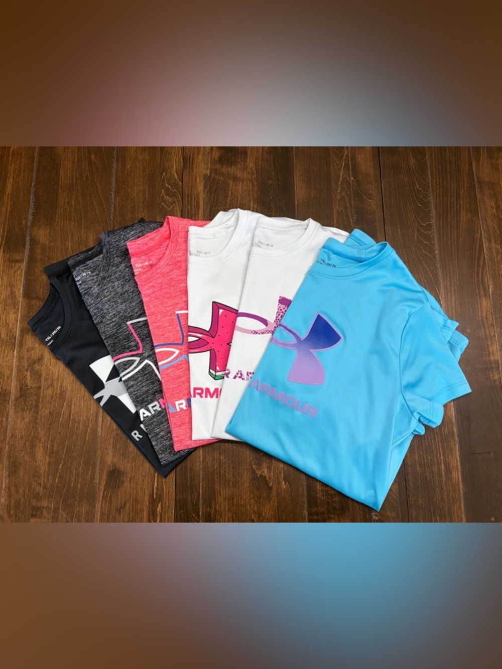 Under Armour Girls Short Sleeve Graphic Tees - Blue, White, Pink, Gray, Black